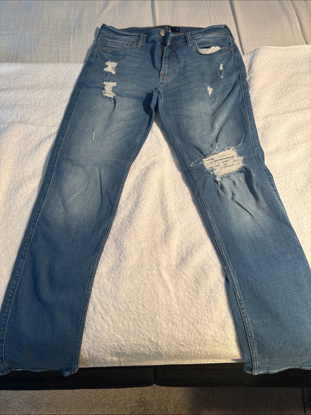 Hollister Medium Blue Distressed Skinny jeans